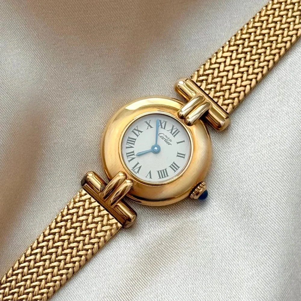 AUTHENTIC VINTAGE CARTIER GOLD WATCH - WITH BOX